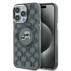 KARL LAGERFELD - Karl Lagerfeld iPhone 15 Pro Max Mobilskal MagSafe IML Monogram - Svart