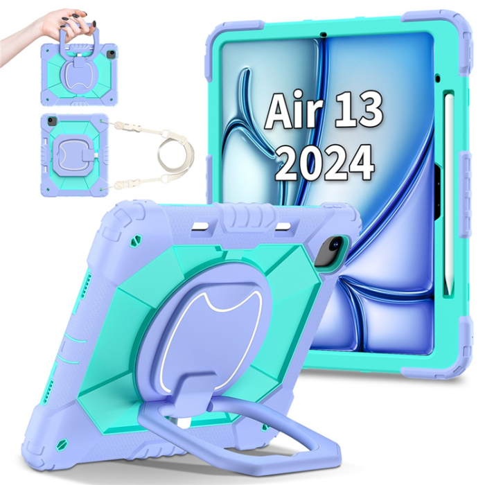 A-One Brand - iPad Air 13(2025/2024) Skal Kickstand - Lila/Mintgrön