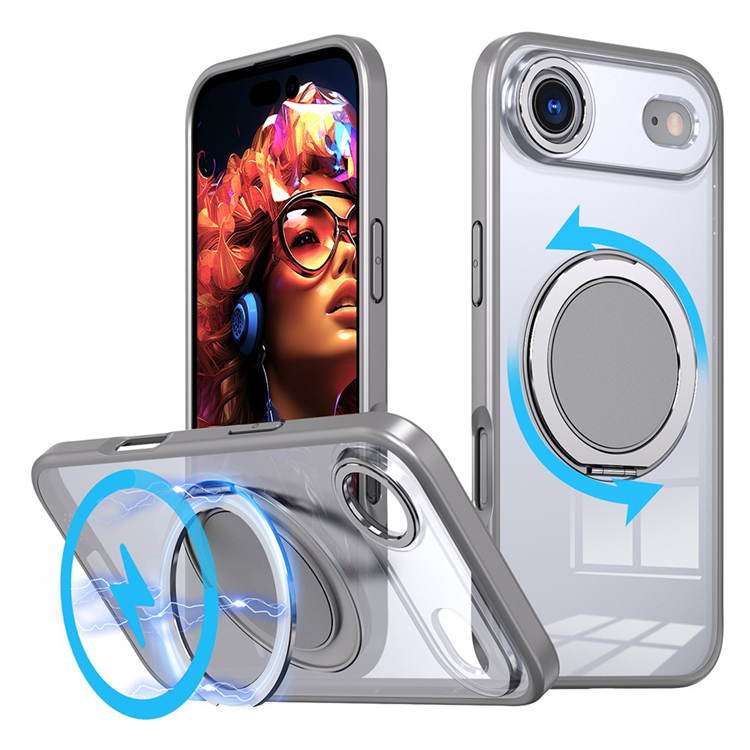 iPhone Air Mobilskal MagSafe TPU+PC Kickstand - Titangrå | 2353 | AlltMobil