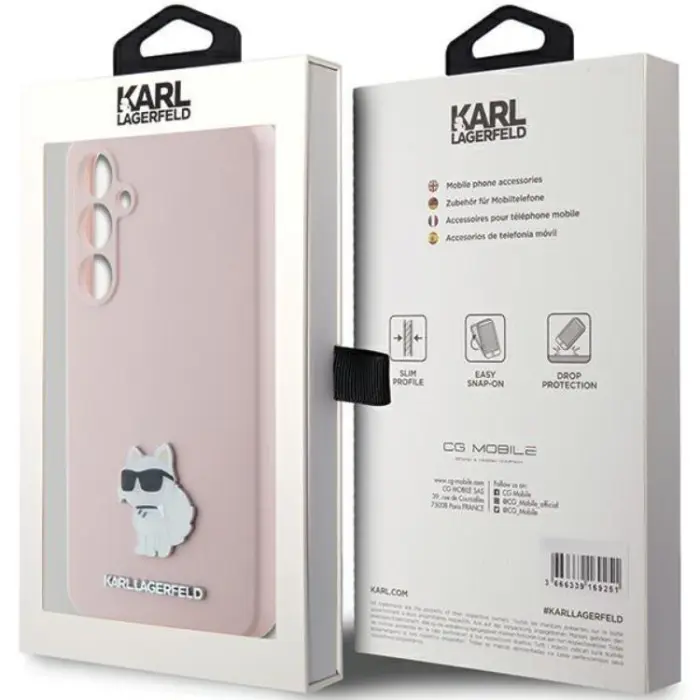 KARL LAGERFELD - Karl Lagerfeld Galaxy S23 FE Mobilskal Silikon Choupette Metal Pin