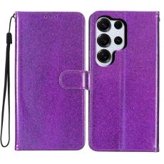 OEM - Samsung Galaxy S26 Ultra Pl&aring;nboksfodral Glitter Anti-Scratch Konstl&auml;der - Lila