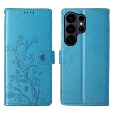OEM - Samsung Galaxy S26 Ultra Pl&aring;nboksfodral Konstl&auml;der Blomm&ouml;nster - Bl&aring;