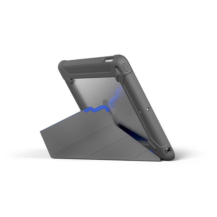 UTGATT1 - Pipetto iPad 9,7-tums 2017/2018 Origami Shield-fodral - Blå