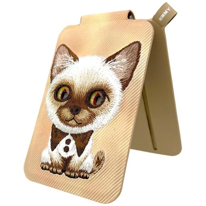 NIMMY - Nimmy MagSafe Korthållare och Mobilställ Big-Eye Cute Pets 2.0 Cat - Brun