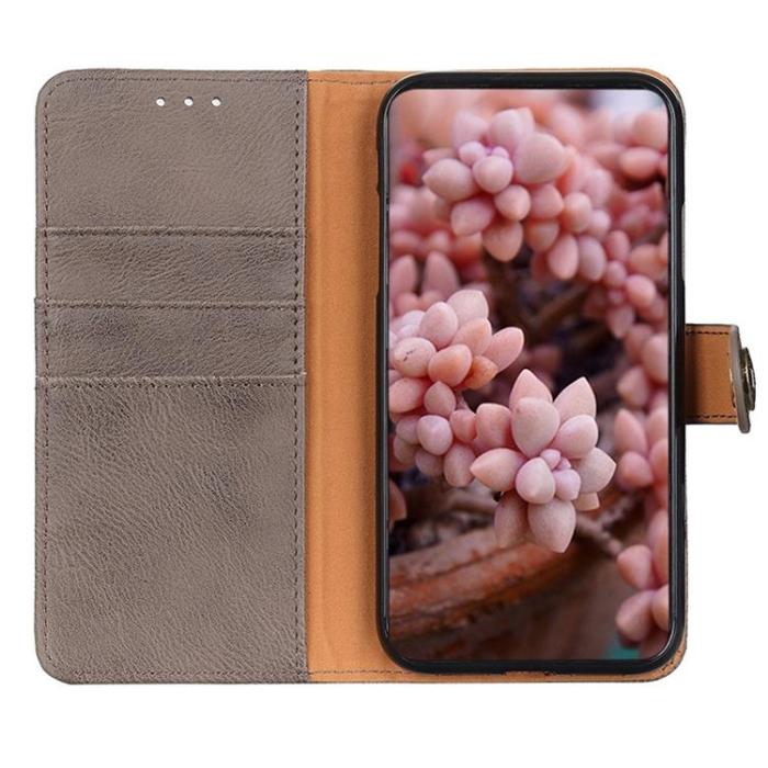 KHAZNEH - KHAZNEH Sony Xperia 5 IV Plånboksfodral PU-Läder - Grå