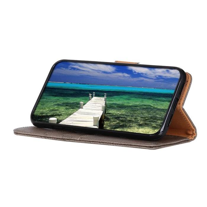 KHAZNEH - KHAZNEH Sony Xperia 5 IV Plånboksfodral PU-Läder - Grå