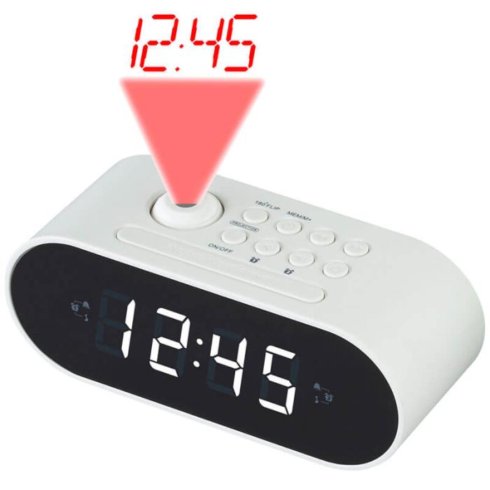 UTGATT5 - Denver Klockradio med projektion Vit