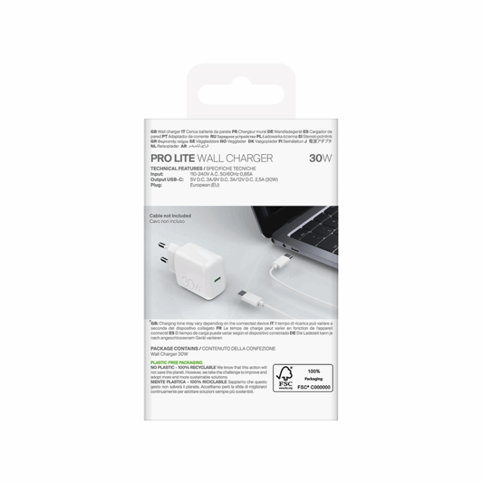 Puro - Puro Snabbladdare 30W USB-C Prolite - Vit