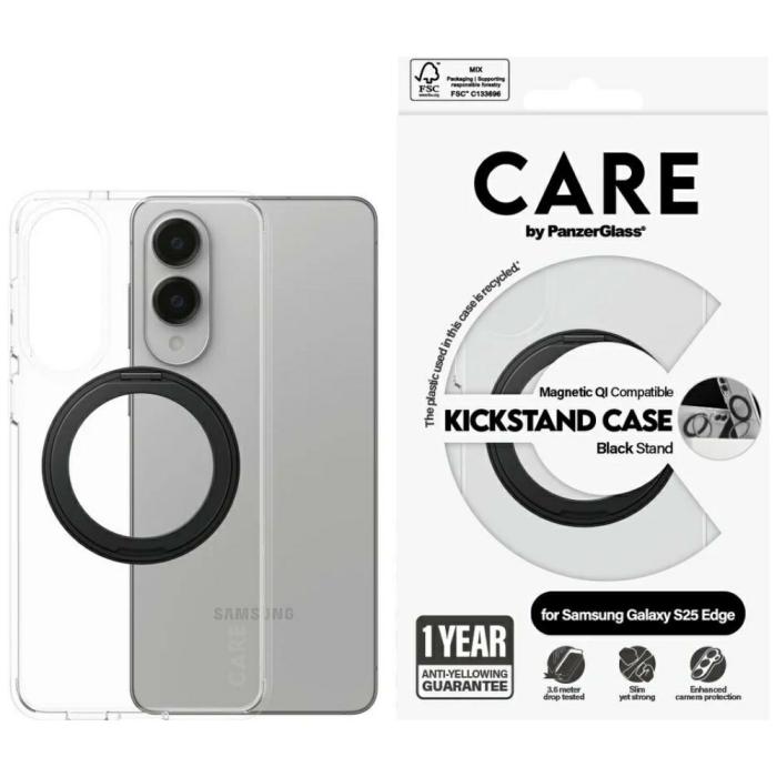 PanzerGlass - CARE PanzerGlass Mobilskal till Galaxy S25 Edge MagSafe Kickstand & QI