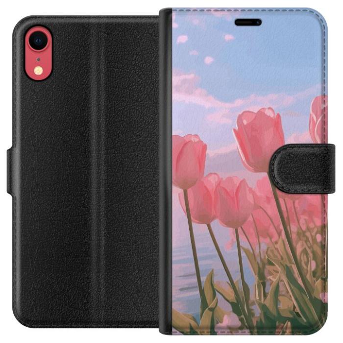 iSecrets - Plånboksfodral till Apple iPhone XR med Rosa Tulpaner