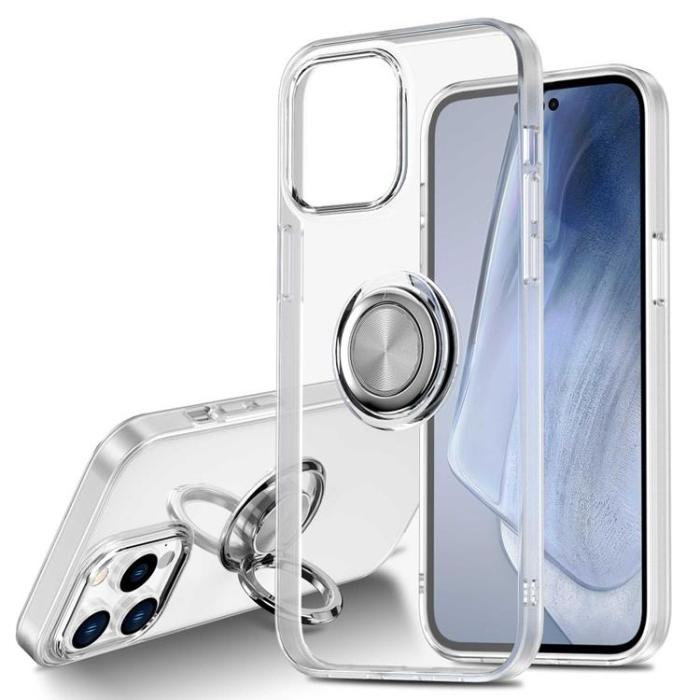 OEM - iPhone 14 Pro Max Skal TPU Ring Kickstand - Transparent