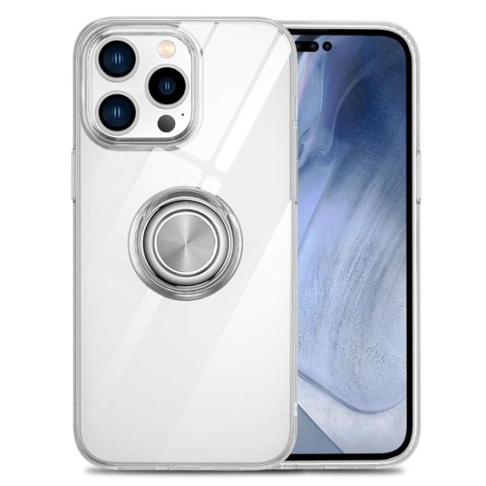 OEM - iPhone 14 Pro Max Skal TPU Ring Kickstand - Transparent