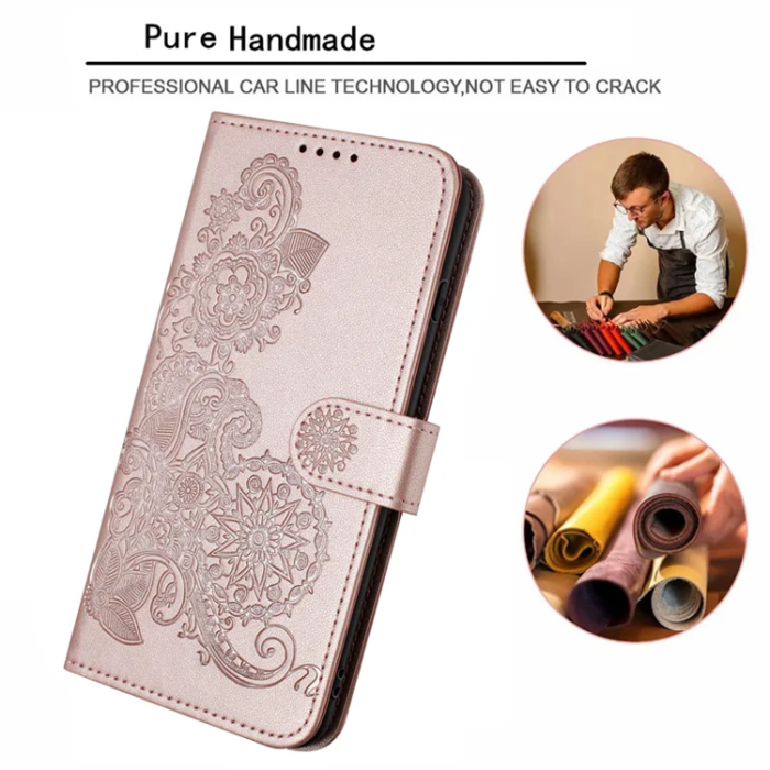 A-One Brand - iPhone 17 Pro Max Plånboksfodral Mandala Flower - Roséguld