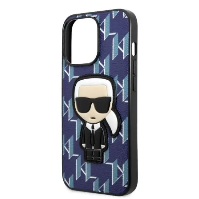 KARL LAGERFELD - Karl Lagerfeld iPhone 13 Pro Skal Monogram Ikonik Patch - Blå