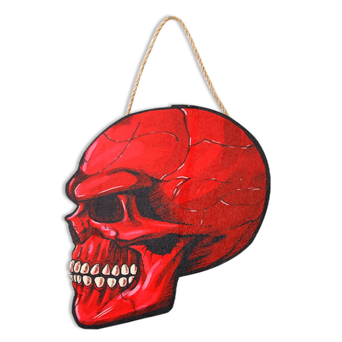 OEM - Halloween Hängande Pumpa Fladdermus Spöke Trä - Röd Skull