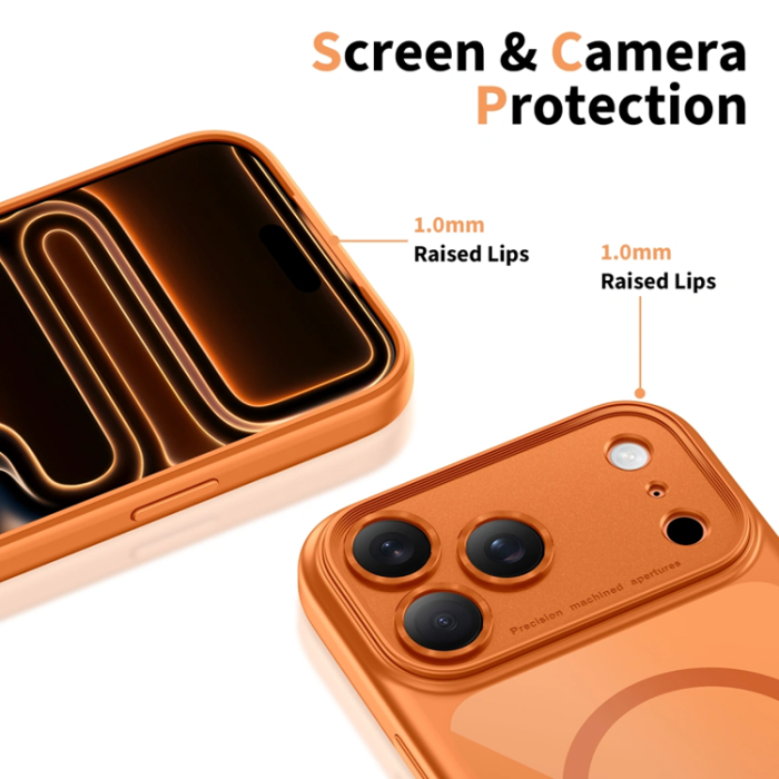 Tech-Protect - Tech-Protect iPhone 17 Pro Mobilskal Magsafe Peak - Orange/Clear