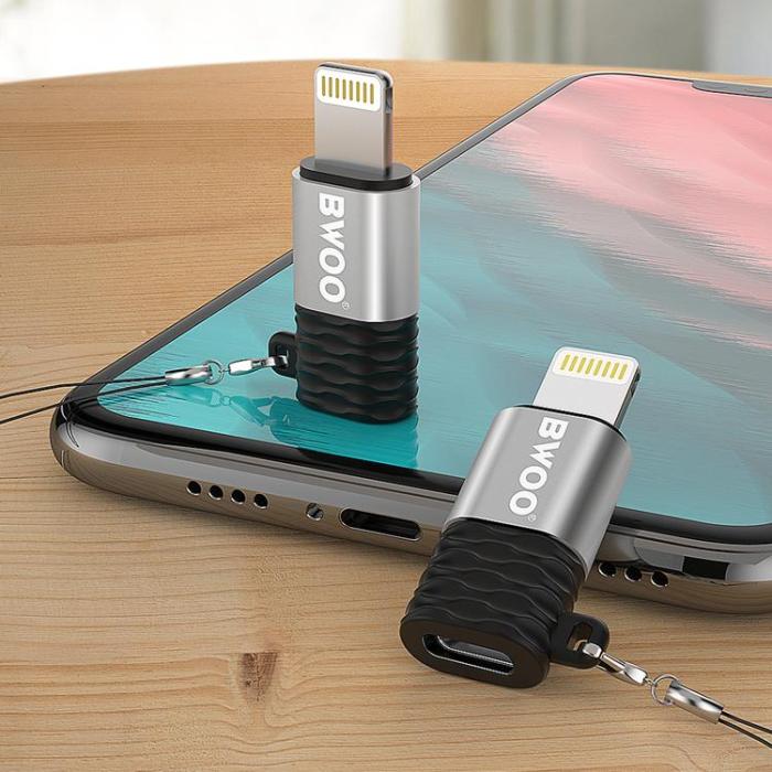 BWOO - BWOO USB-A Till Lightning Adapter Mini BZ-37 - Silver