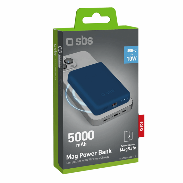 SBS - SBS MagSafe Trådlös Power Bank 5000 mAh USB-C - Blå