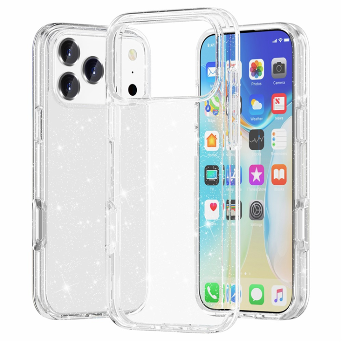 AMORUS - AMORUS iPhone 17 Pro Mobilskal Shockproof - Glittervit