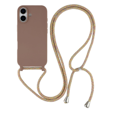 A-One Brand - iPhone 17 Mobilskal TPU Shockproof med Lanyard - Brun
