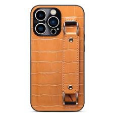 OEM - iPhone 14 Pro Skal Korthållare Crocodile - Brun