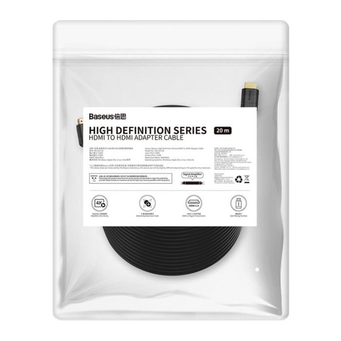 BASEUS - Baseus HDMI Kabel 20m - Svart