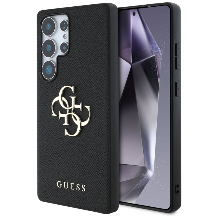 Guess Mobilskal till Galaxy S25 Ultra Grained Big 4G Logo Small Classic - Svart | 2353 | AlltMobil