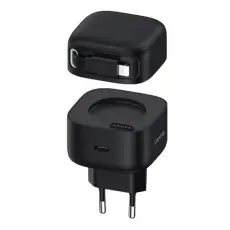 USAMS - USAMS Väggladdare 1xUSB-C med Lightning kabel PD+QC 35W GaN - Svart