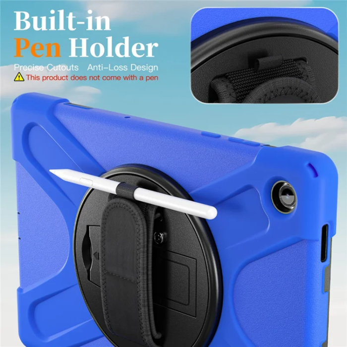 A-One Brand - Galaxy Tab A11 Plus Skal Kickstand Silikon Axelrem - Blå