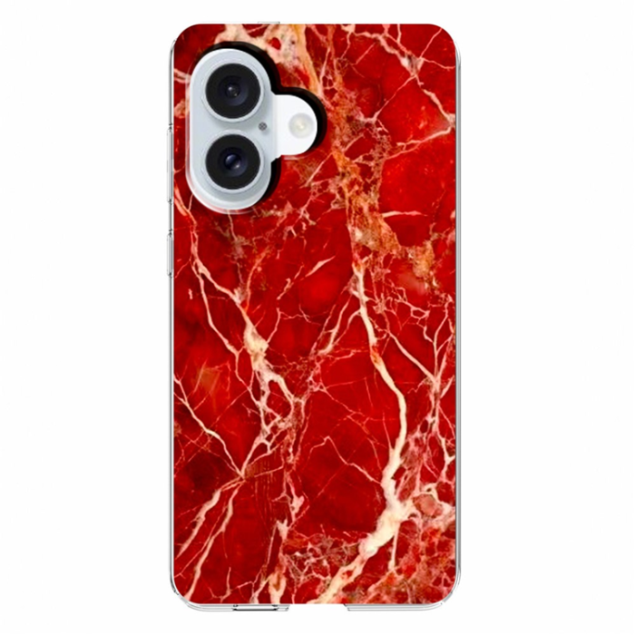 A-One Brand - iPhone 17 Mobilskal Marble Pattern Printing Soft - Röd