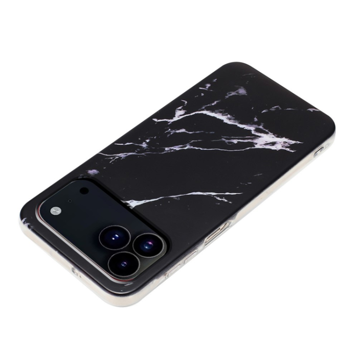 A-One Brand - iPhone 17 Pro Mobilskal Marble Pattern Painted TPU - Svart