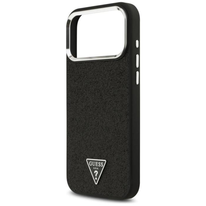 Guess - Guess iPhone 17 Pro Max Mobilskal MagSafe Glitter Triangle Logo - Svart