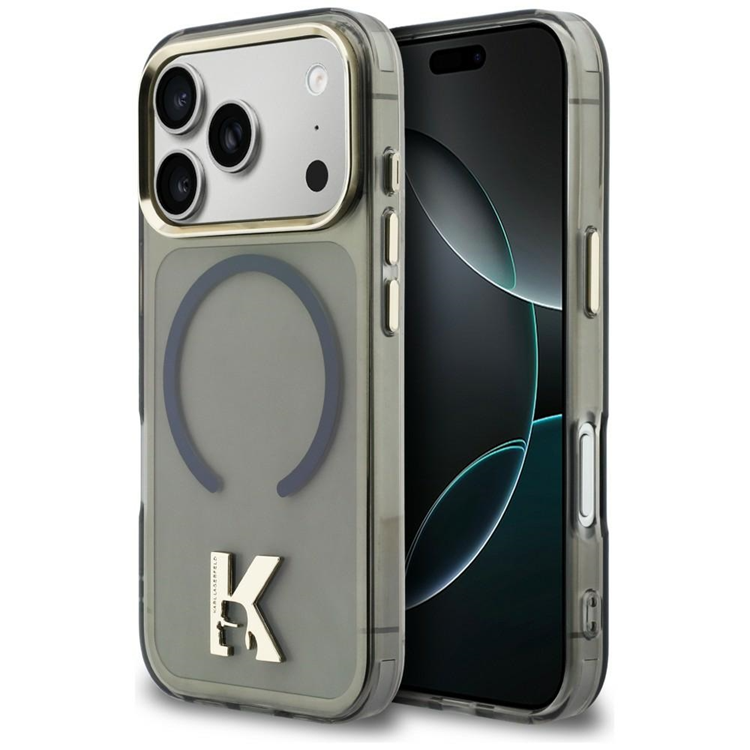 Karl Lagerfeld iPhone 17 Pro Max Mobilskal Magsafe IML K Head Logo - Svart
