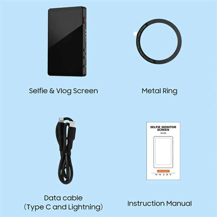 OEM - VRRIIS Magnetisk Mobil Selfie-skärm Trådlös WL-050 - Svart