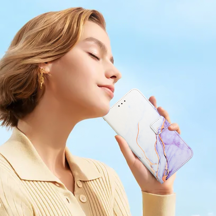 A-One Brand - iPhone 16 Pro Max Plånboksfodral Marble Pattern LS006