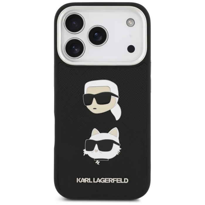 KARL LAGERFELD - Karl Lagerfeld iPhone 17 Pro Mobilskal Grained Karl & Choupette Heads