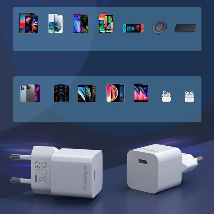 Choetech - Choetech Väggladdare 20W USB Typ-C - Vit