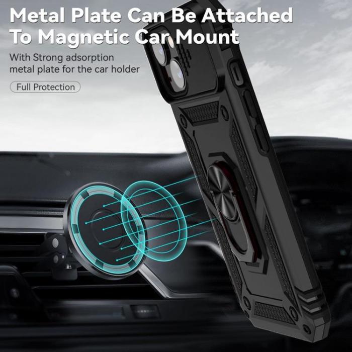 OEM - iPhone 14 Plus Skal Ringhållare Kickstand - Svart