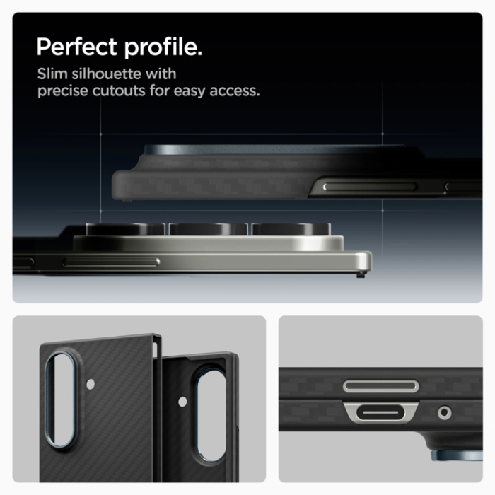 Spigen - Spigen Galaxy Z Fold 7 Mobilskal Airskin Aramid - Svart