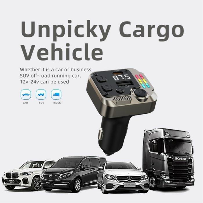 OEM - C68 Bluetooth FM-sändare biladapter PD 30W dubbla portar svart