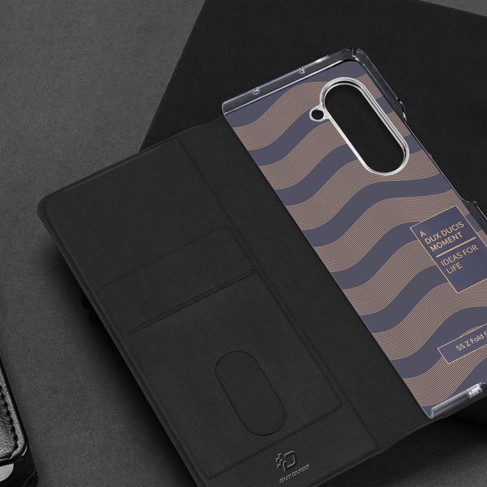 Dux Ducis - Dux Ducis Galaxy Z Fold 5 Plånboksfodral Bril Läder Flip - Svart