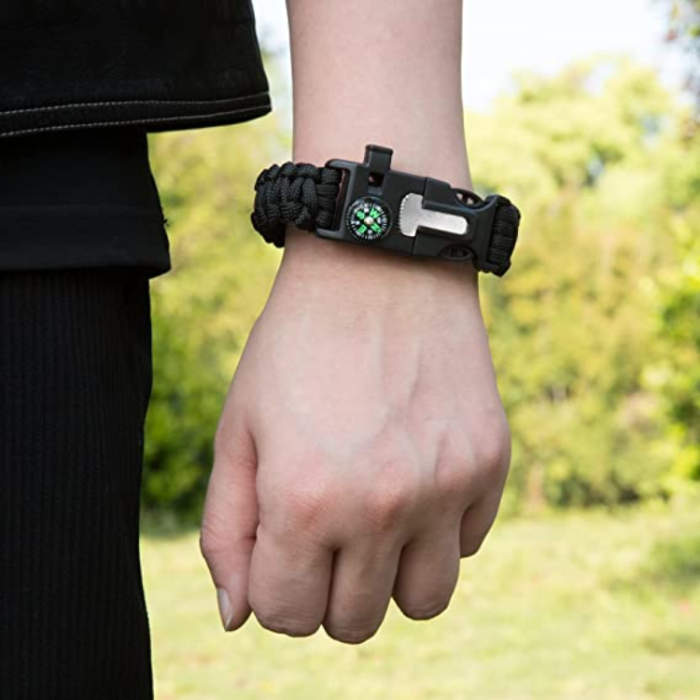 OEM - Överlevnadsarmband Paracord l Kompass , Visselpipa , Flintbrandstartare - Svart