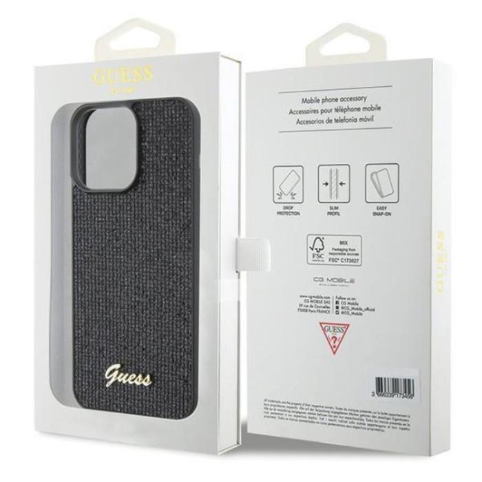 Guess - Guess iPhone 15 Pro Max Mobilskal Disco Metal Script- Svart