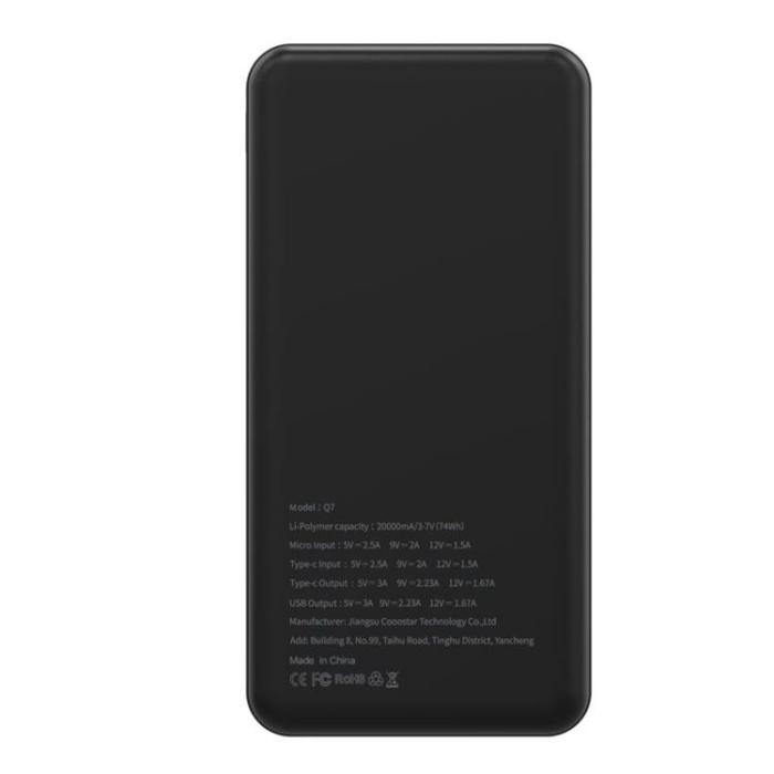 Puridea - Puridea Powerbank 20000 mAh PD QC 3.0 3A 20W Q7 - Svart