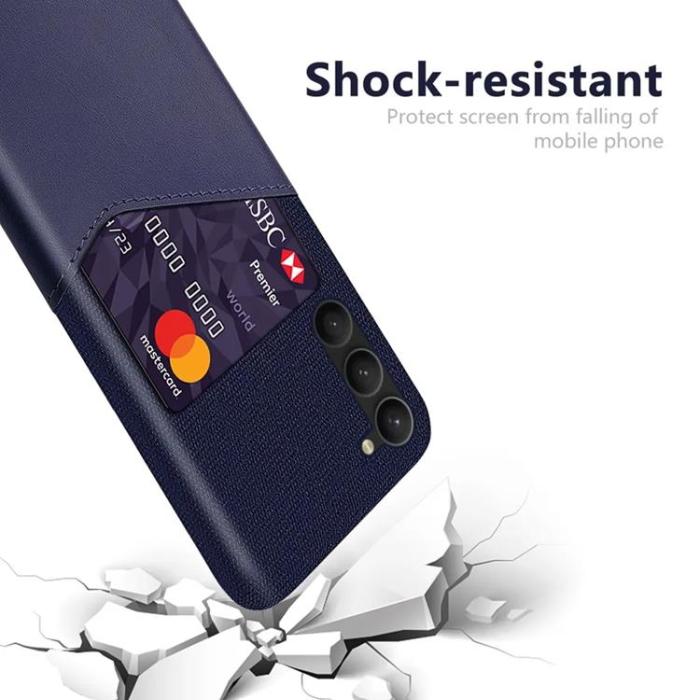 Taltech - Galaxy S24 Plus Mobilskal Korthållare Texturerat - Blå