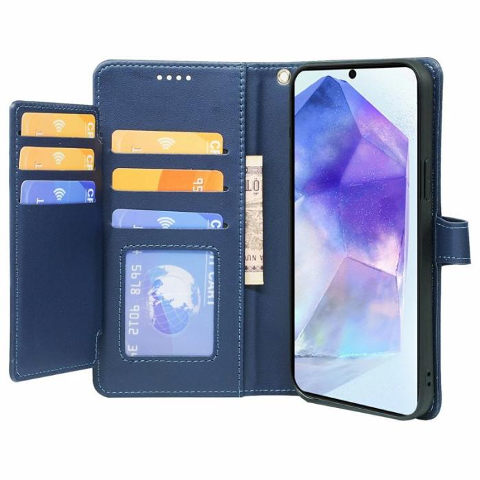 OEM - Samsung Galaxy A57 Fodral PU Läder Ställ - Blå