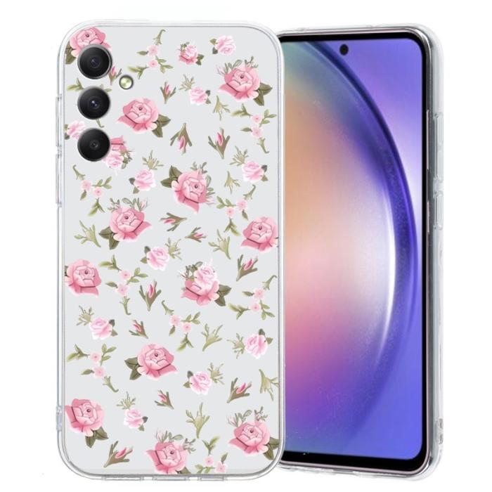 OEM - Mobilskal till Samsung Galaxy A57 Plast Mönstertryck - Rosa Blommor