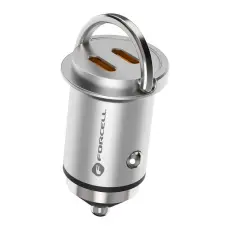 Forcell - Forcell Billaddare 2x USB-C F-Energy - Silver