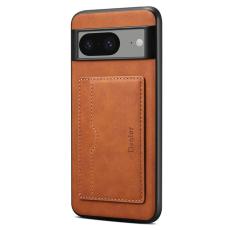 DENIOR - DENIOR Mobilskal till Google Pixel 8 Retro L&auml;der + TPU + PC - Brun