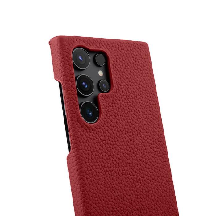 Melkco - MELKCO Mobilskal till Samsung Galaxy S24 Ultra Äkta Läder + PC Röd